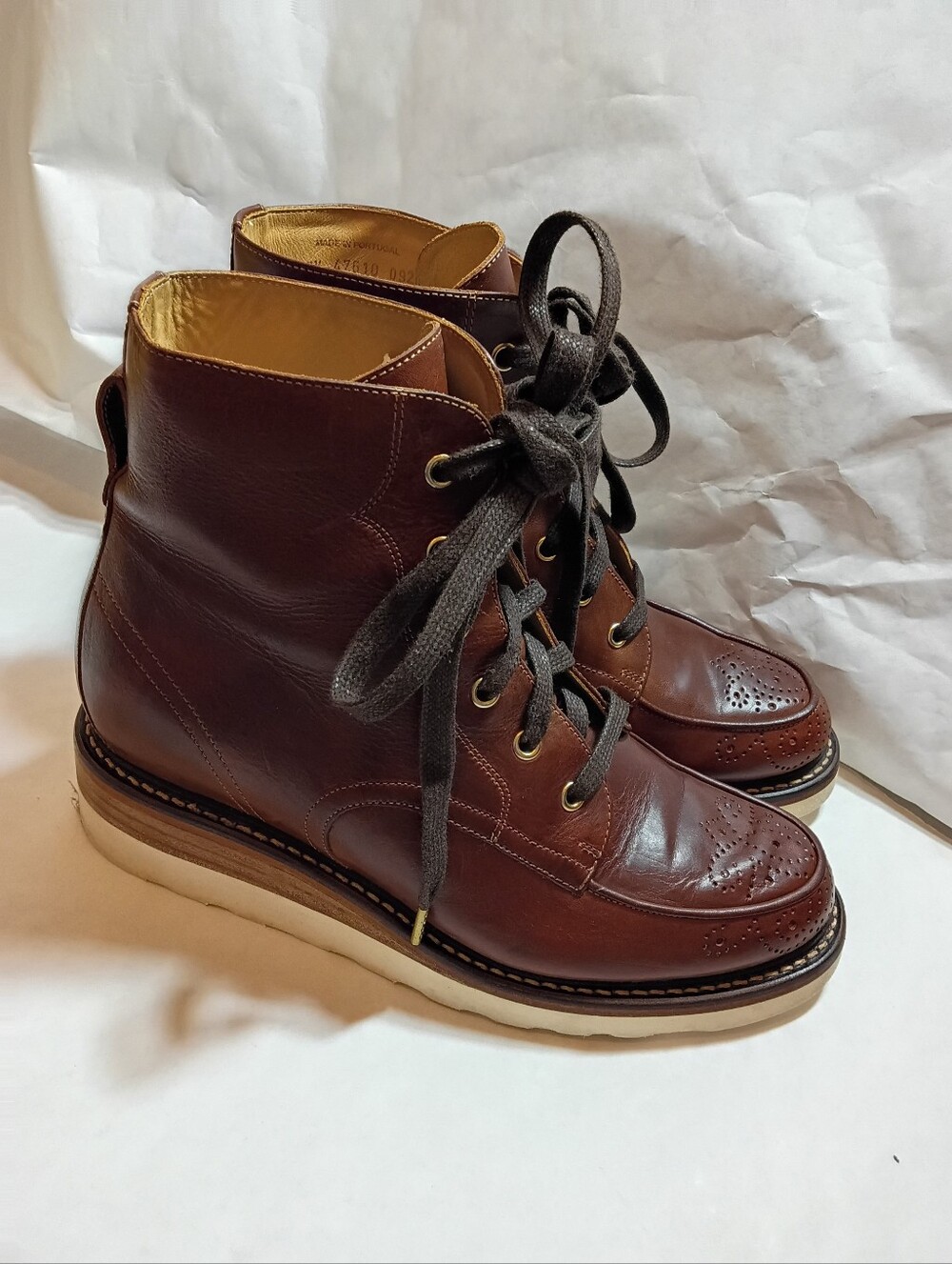 The Office of Angela Scott Mr. Ryan wedge chukka boots 38.brown leather lace up - Picture 7 of 15